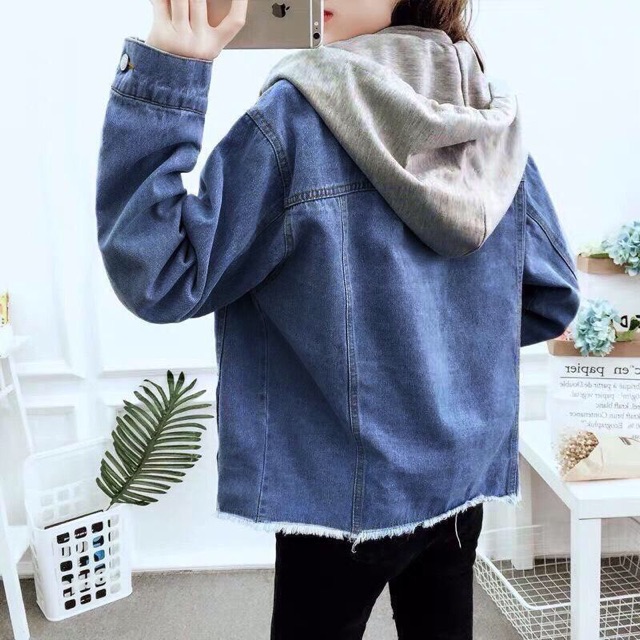 ÁO KHOÁC JEAN NÓN LAI RÁCH