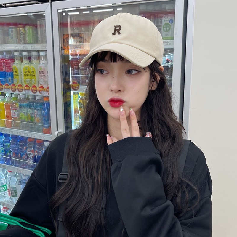 Mũ lưỡi trai thêu chữ R, nón kết nam nữ form unisex phong cách ulzzang Hàn Quốc cá tính năng động vải cotton NR69
