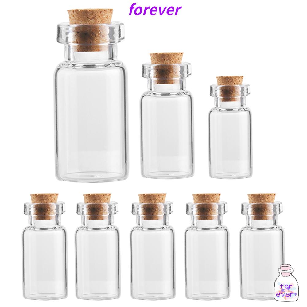 Set 10 lọ thủy tinh rỗng trong suốt có nút bần kích thước nhỏ