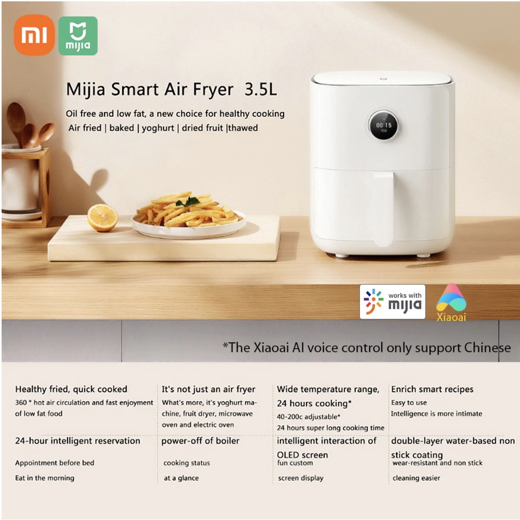 Xiaomi Mijia Smart Nồi Chiên Không Dầu Air Fryer 3.5L