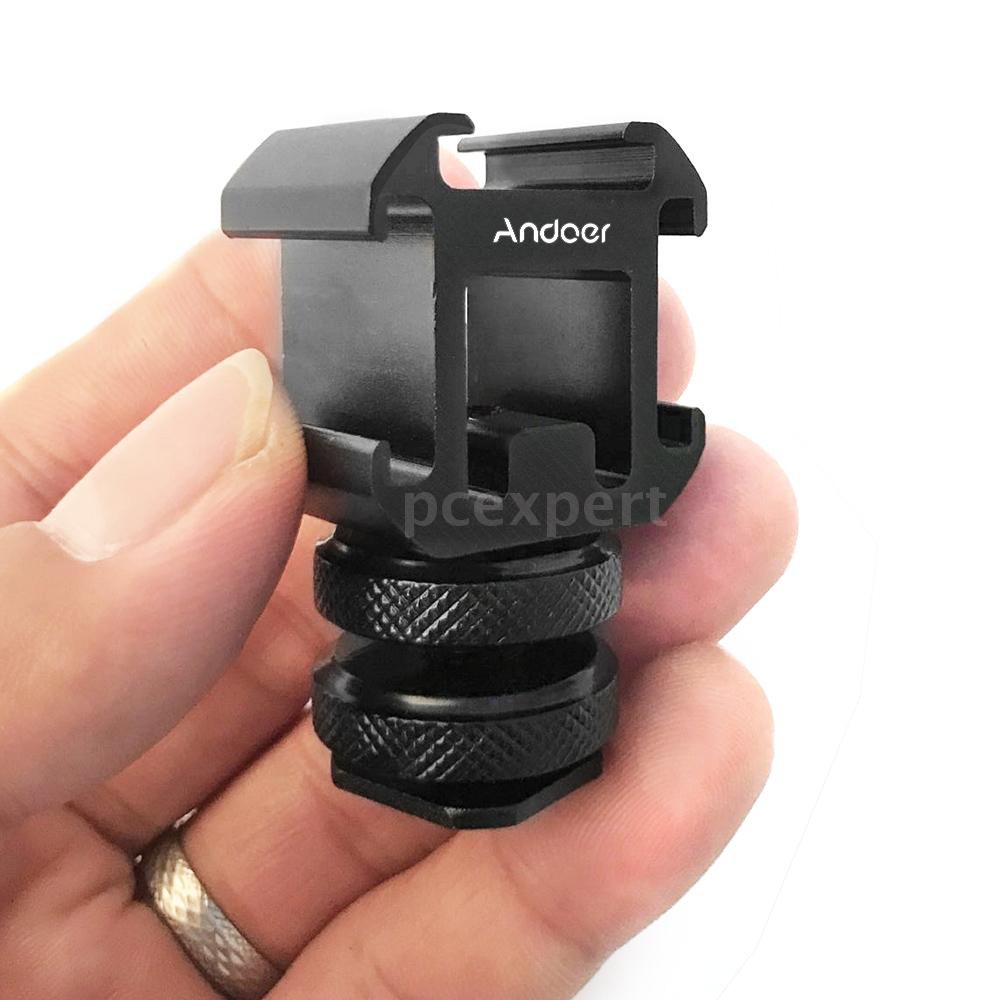 PCER◆ Andoer 3 Cold Shoe Mount Adapter On-Camera Mount Adapter for Canon Nikon Sony DSLR Camera for 