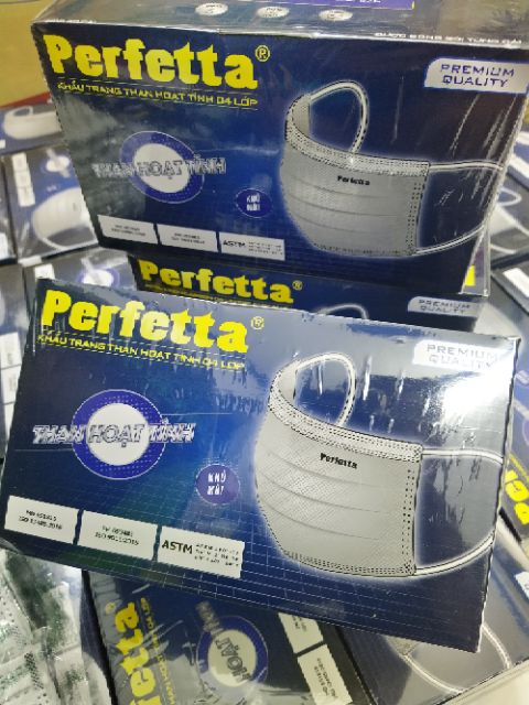 🇻🇳 Khẩu trang Perfetta than hoạt tính(có logo) 4 lớp (hộp 40 cái) Activision Carbon | BigBuy360 - bigbuy360.vn
