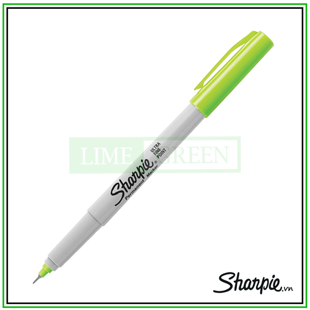 Bút lông dầu ngòi kim Sharpie Ultra Fine - Lime Green (Xanh lá mạ)