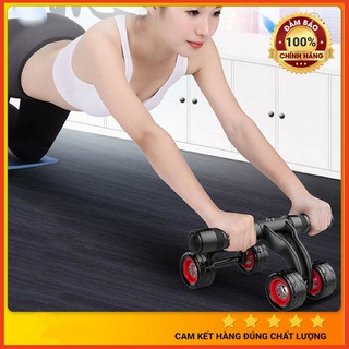 [Tặng kèm miếng lót] Con lăn tập cơ bụng 4 bánh loại lớn