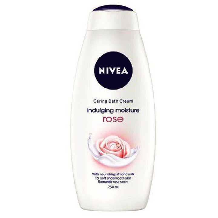 Sữa Tắm Dưỡng Thể Trắng Da Hoa Hồng Nivea Caring Bath Cream Rose 750ml Ouibeaute