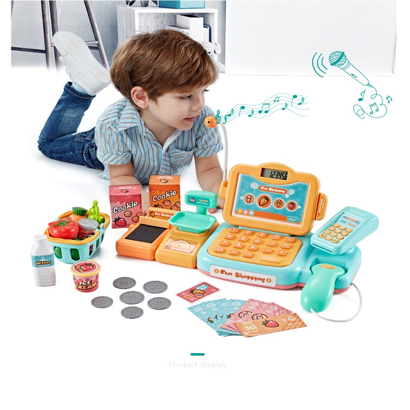 [Mã LIFE0503TOYS1 giảm 10% đơn 150k] Đồ Chơi Máy Tính Tiền Siêu Thị Điện Tử Phiên Bản Biết Nói ,Hát Cao Cấp (Hồng Phấn)