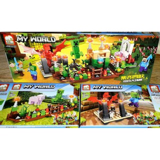 Lắp ráp 1 hộp MineCraftMyWord 30087 có 90 chi tiết bằng nhựa PVC