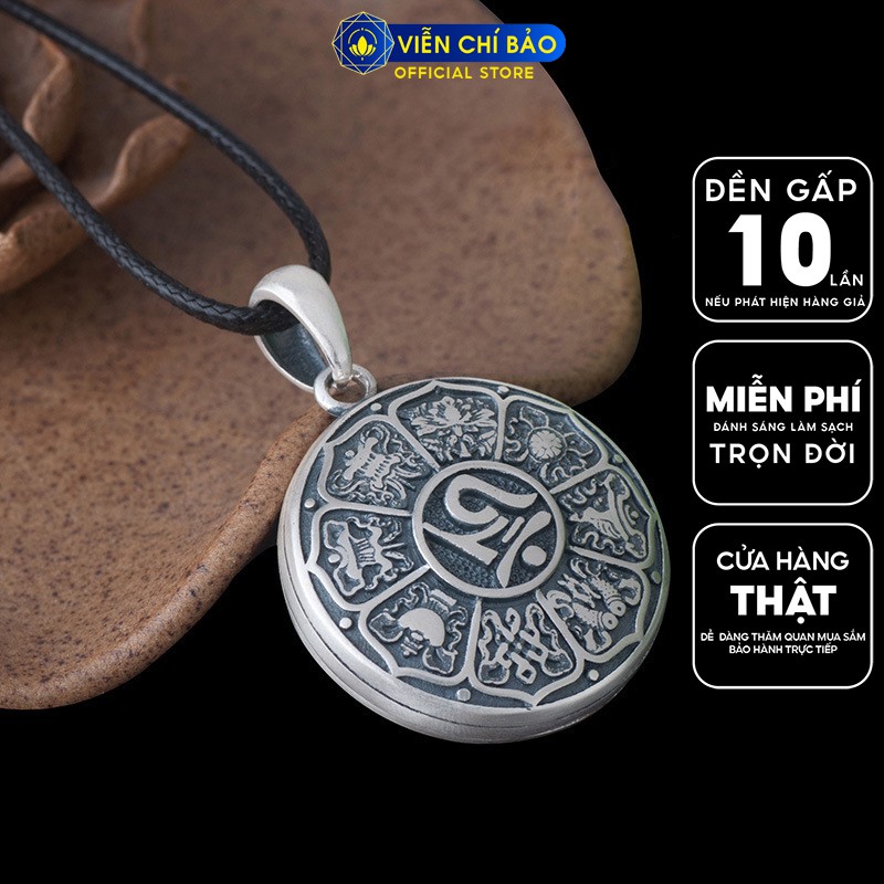 Mặt dây chuyền bạc nam Thập nhị thần bát bảo chất liệu bạc Thái 925 mặt xoay thương hiệu Viễn Chí Bảo M100366
