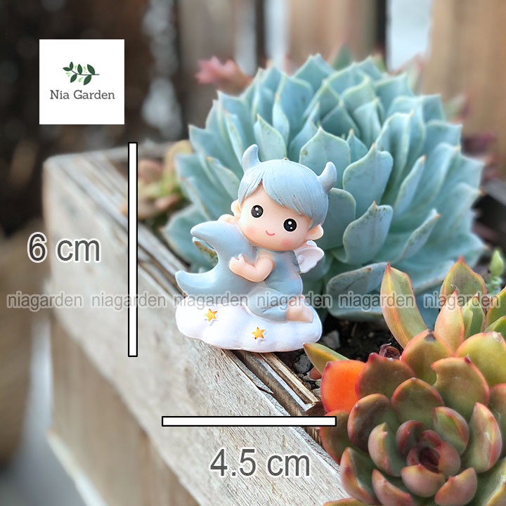 Trang trí tiểu cảnh chậu cây vườn terrarium bể cá bàn học taplo mô hình mini Nia Garden N5