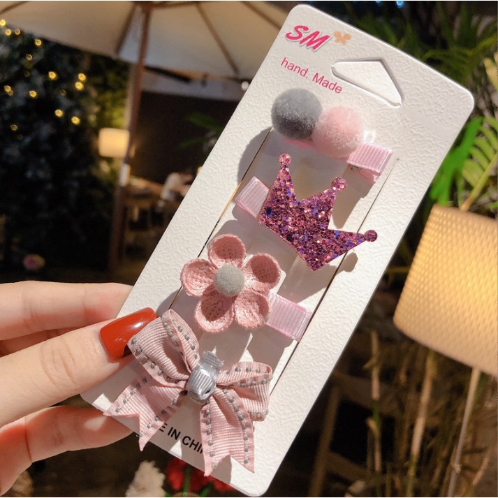 Set kẹp tóc mai cho bé nhiều hình siêu dễ thương BAG U KTM179