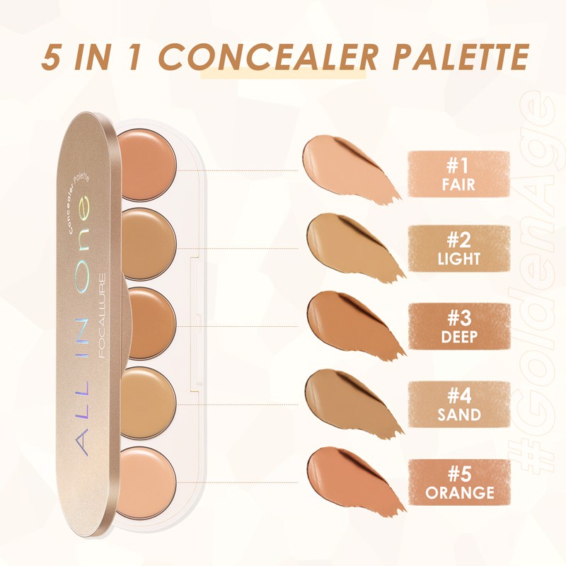 Bảng Che Khuyết Điểm 5 trong 1 Đa Năng FOCALLURE All In One Concealer Palette Nội Địa Trung | FA299