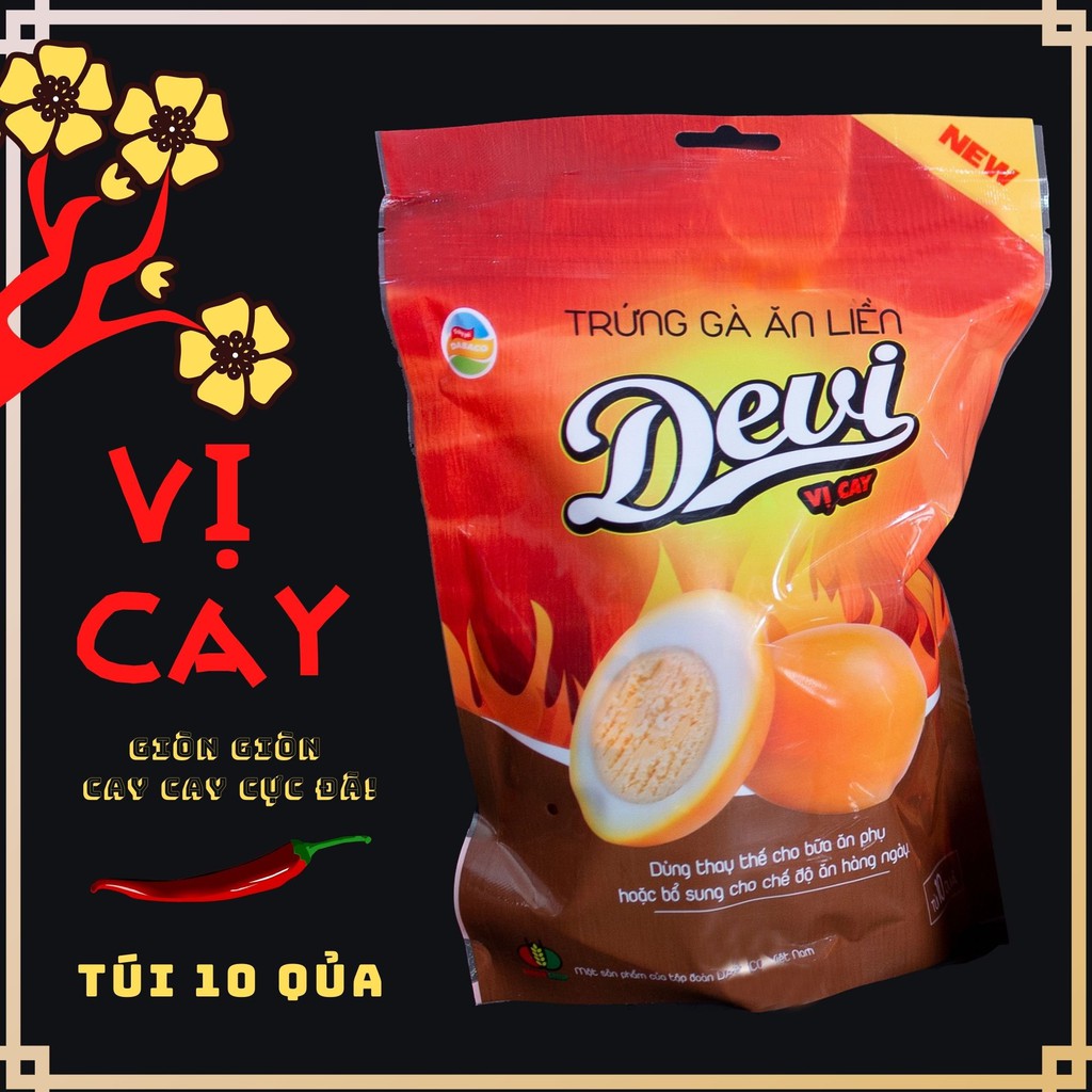 Trứng gà ăn liền Devi vị cay túi 10 quả