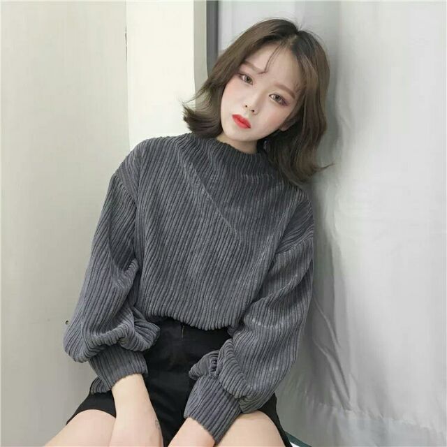 ÁO NHUNG ULZZANG TAY BỒNG