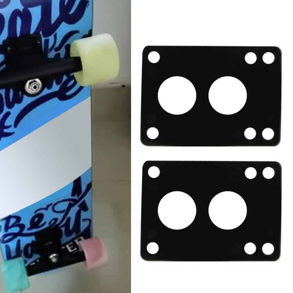 Bubble Shop61 Skateboard Riser Pads Pair of Risers Longboard Shock Pads Black 3mm