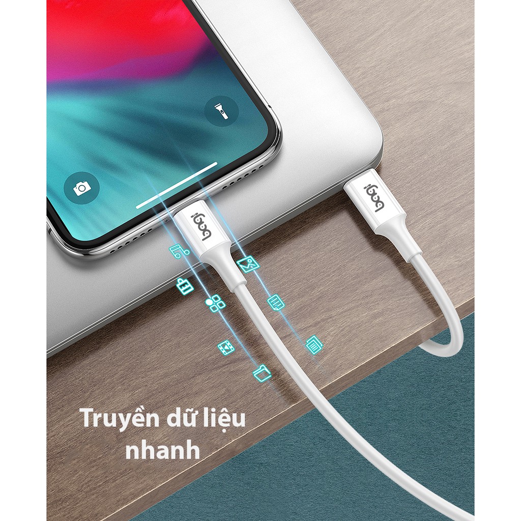 Dây sạc Bagi cho Iphone ra Androi PD-I100 sạc nhanh dài 1m - Bảo hành 1 ĐỔI 1 trong 12 tháng