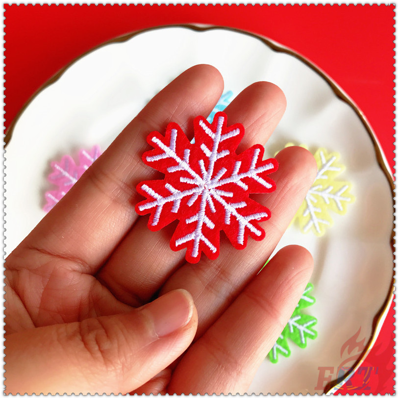Miếng dán ủi thêu quần áo hình bông tuyết nhiều màu sắc