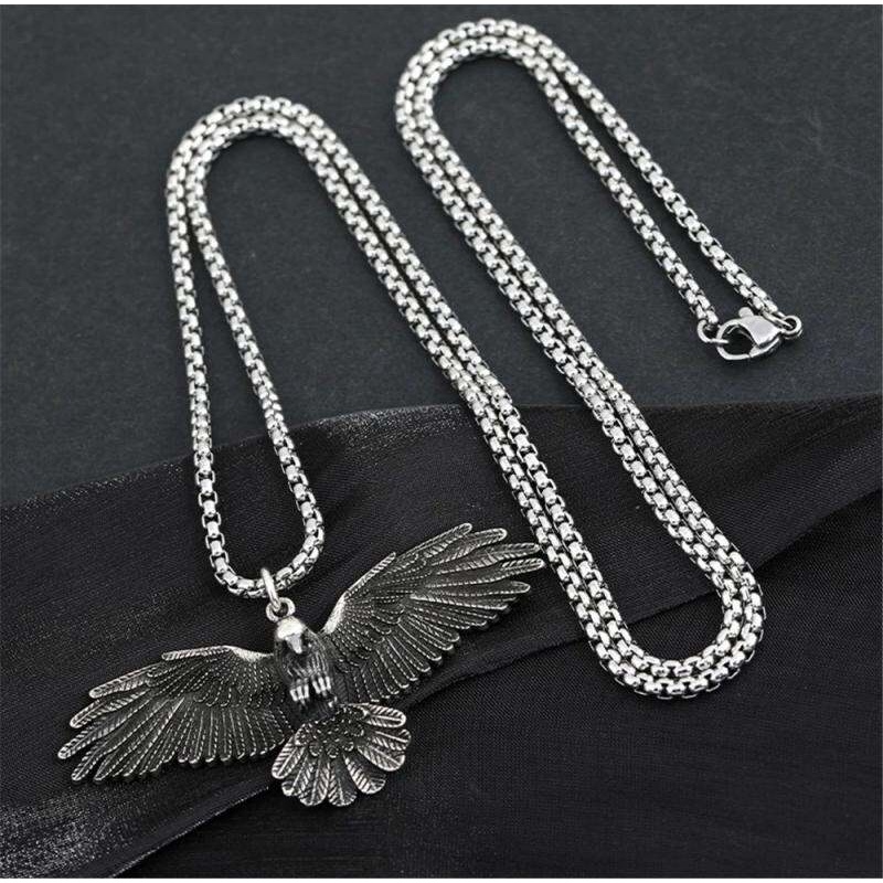 Vòng cổ Kim Loại Mặt Hình Chim Đại Bàng Cá Tính Cho Nam