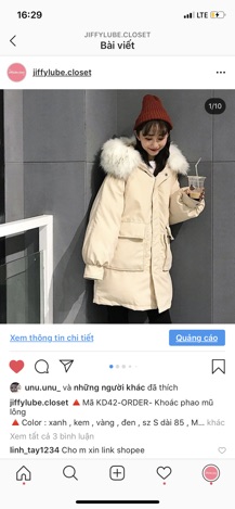 [ORDER] Áo khoác phao lì