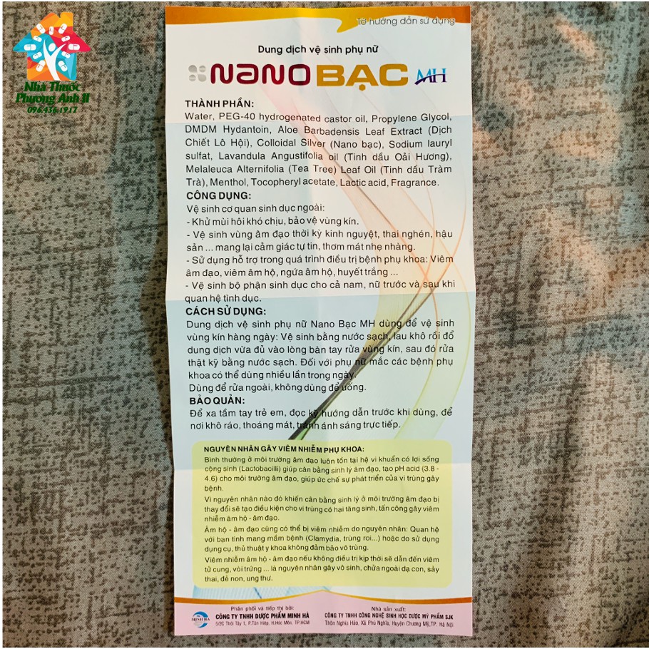 Dung dịch vệ sinh phụ nữ Nano Bạc MH