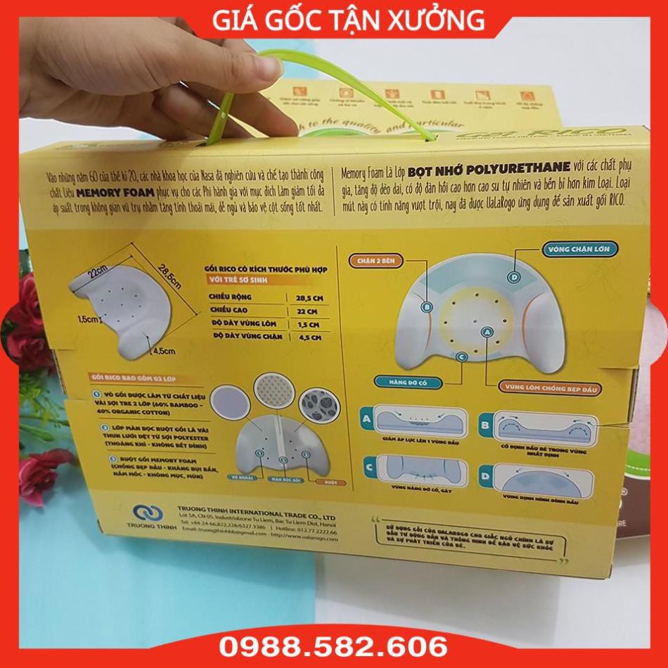 Gối Cao Su Chống Ngạt Uala &amp; Rogo Cho Bé Sơ Sinh - Gối Chống Bẹt Đầu Cho Bé - 8939001588830