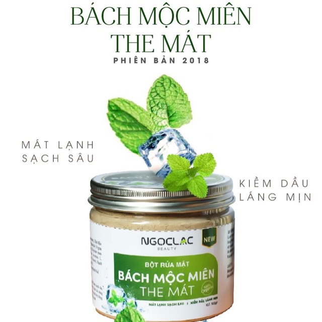 Bột rửa mặt BÁCH MỘC MIÊN the mát. Cực đã cực phê