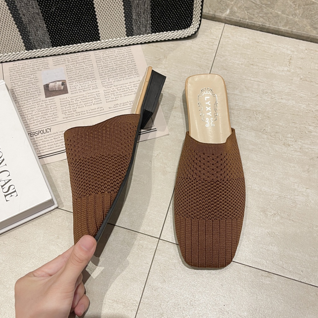 Giày Lười Nữ Mũi Vuông Thời Trang