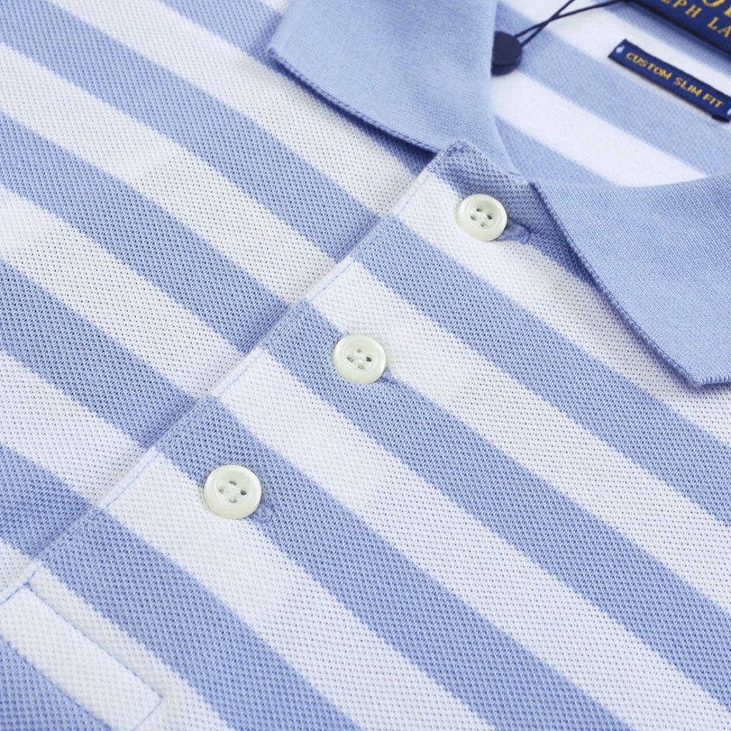 Áo polo Cotton Tay Ngắn Cổ Bẻ Kẻ Sọc Ralph Laurens Thời Trang Mùa Hè 2022 Cho Nam
