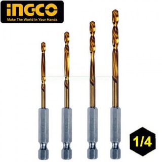 1.5-3mm Bộ 4 mũi khoan kim loại HSS INGCO AKD1402