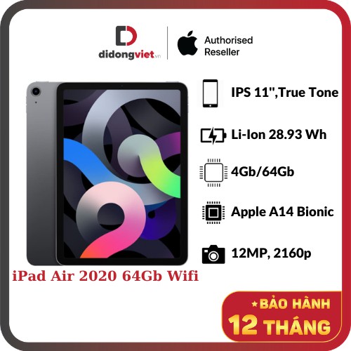 Máy tính bản iPad Air 4 (2020) 64GB Wifi Chính hãng | BigBuy360 - bigbuy360.vn