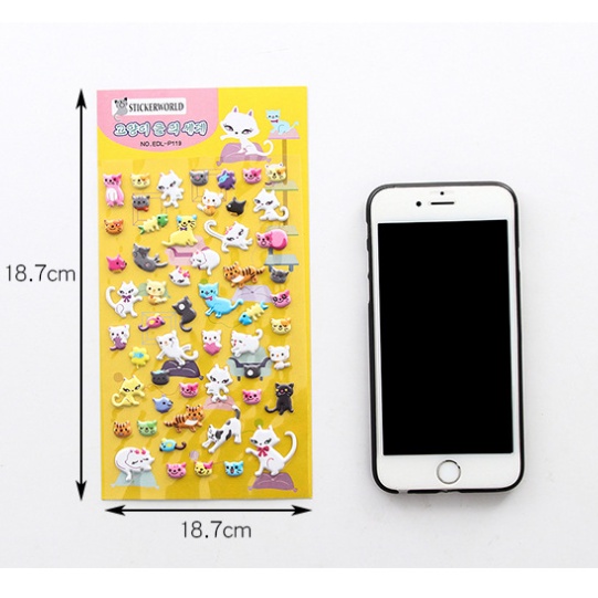 Tấm dán Sticker 3D Nổi Mini size Trang trí