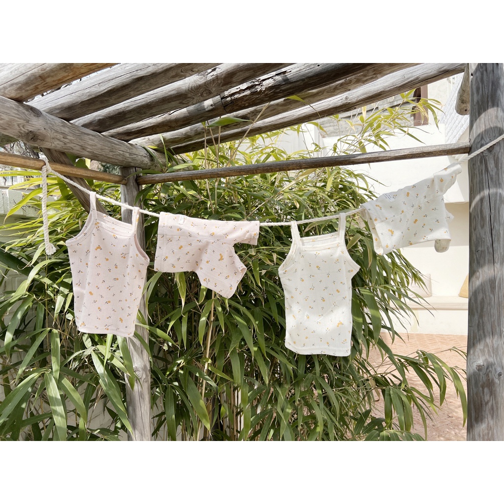 Bộ Đồ Hai Mảnh Áo Hai Dây Họa Tiết Bánh Quế Phong Cách Hàn Quốc Thời Trang Mùa Hè Cho Bé Trai Và Bé Gái
