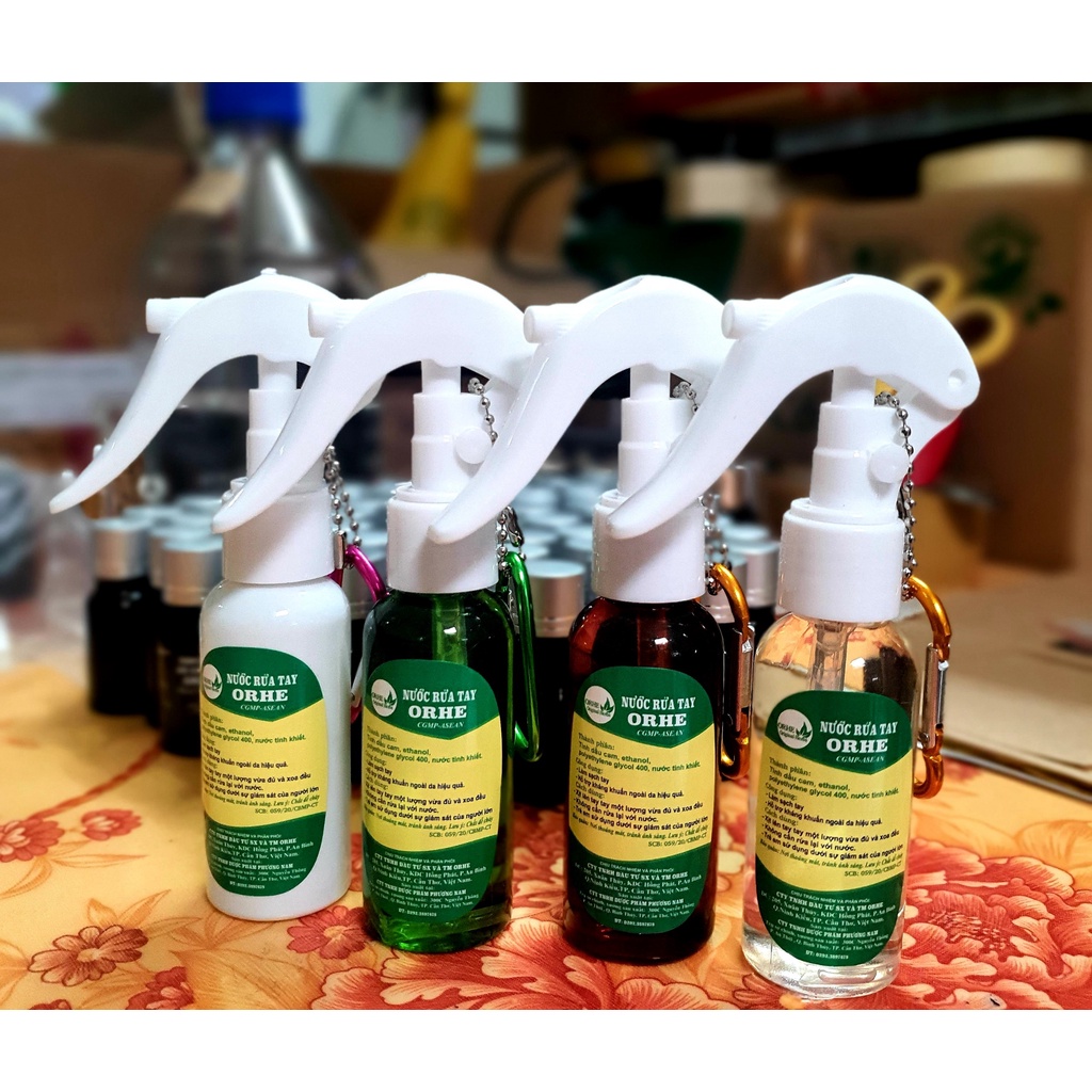 chai xịt khuẩn treo móc khoá, nước rửa tay chai treo móc khoá, treo balo 55 mL