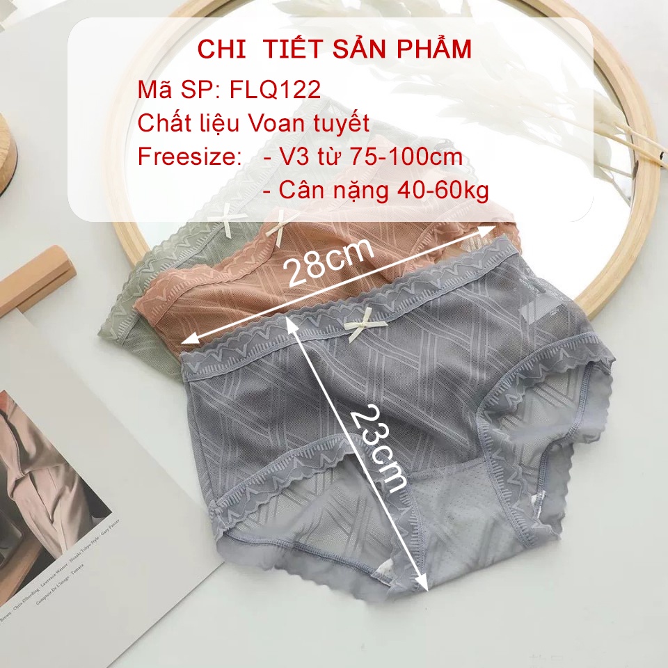 Quần lót nữ voan tuyết sọc chéo tiểu thư - Quần chip nữ cao cấp HAVANA FLQ122 | BigBuy360 - bigbuy360.vn