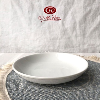 Dĩa sứ trắng minh châu cao cấp 20 cm