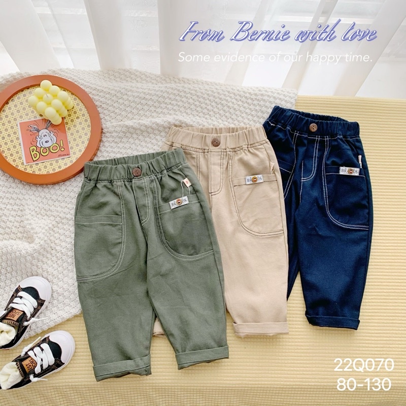 Quần baggy linen mềm mại bé trai-MS85