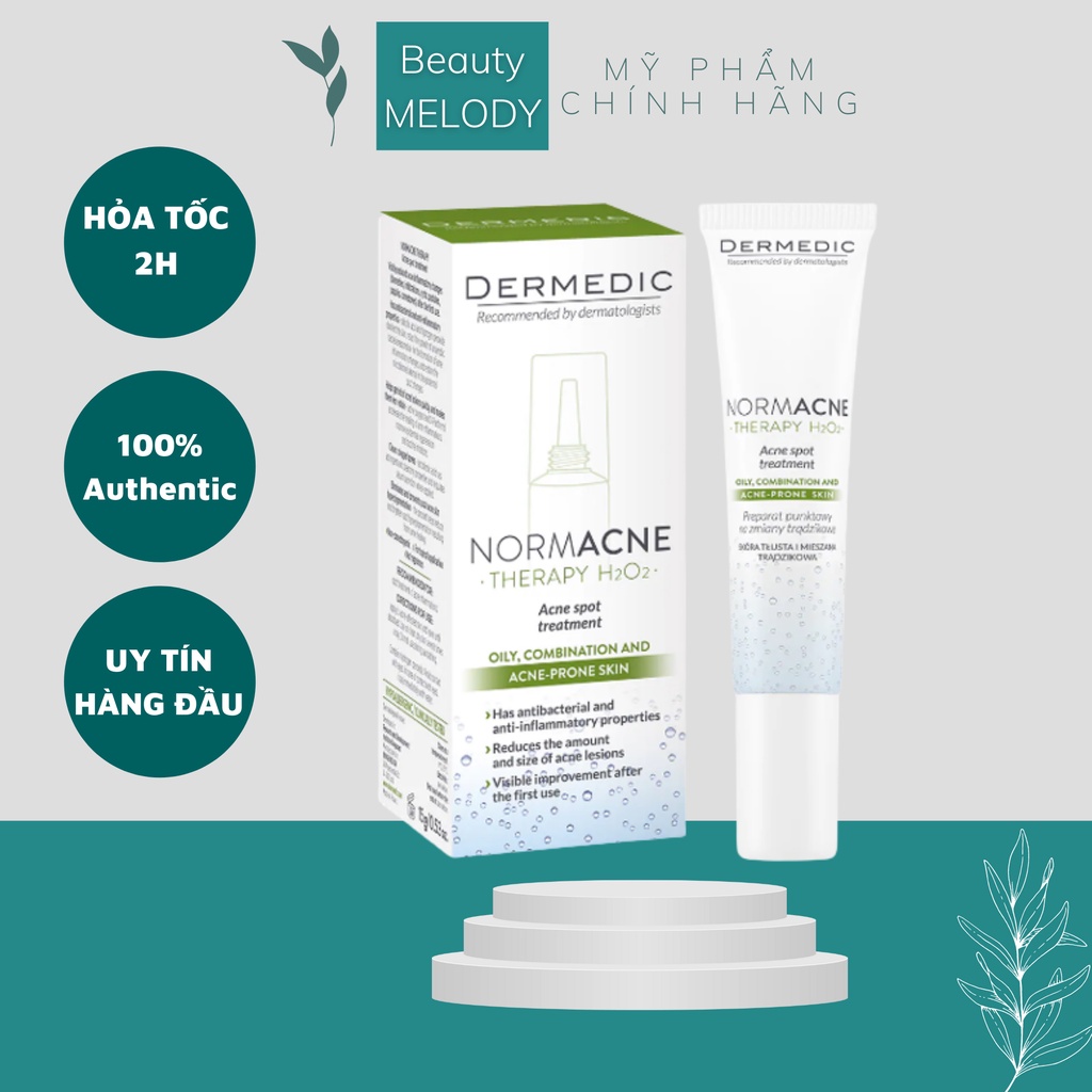 Kem ch..ấm mụ..n giả.m tổ.n thương sau 6h DERMEDIC NORMACNE Acne Spot Treatment 15ml