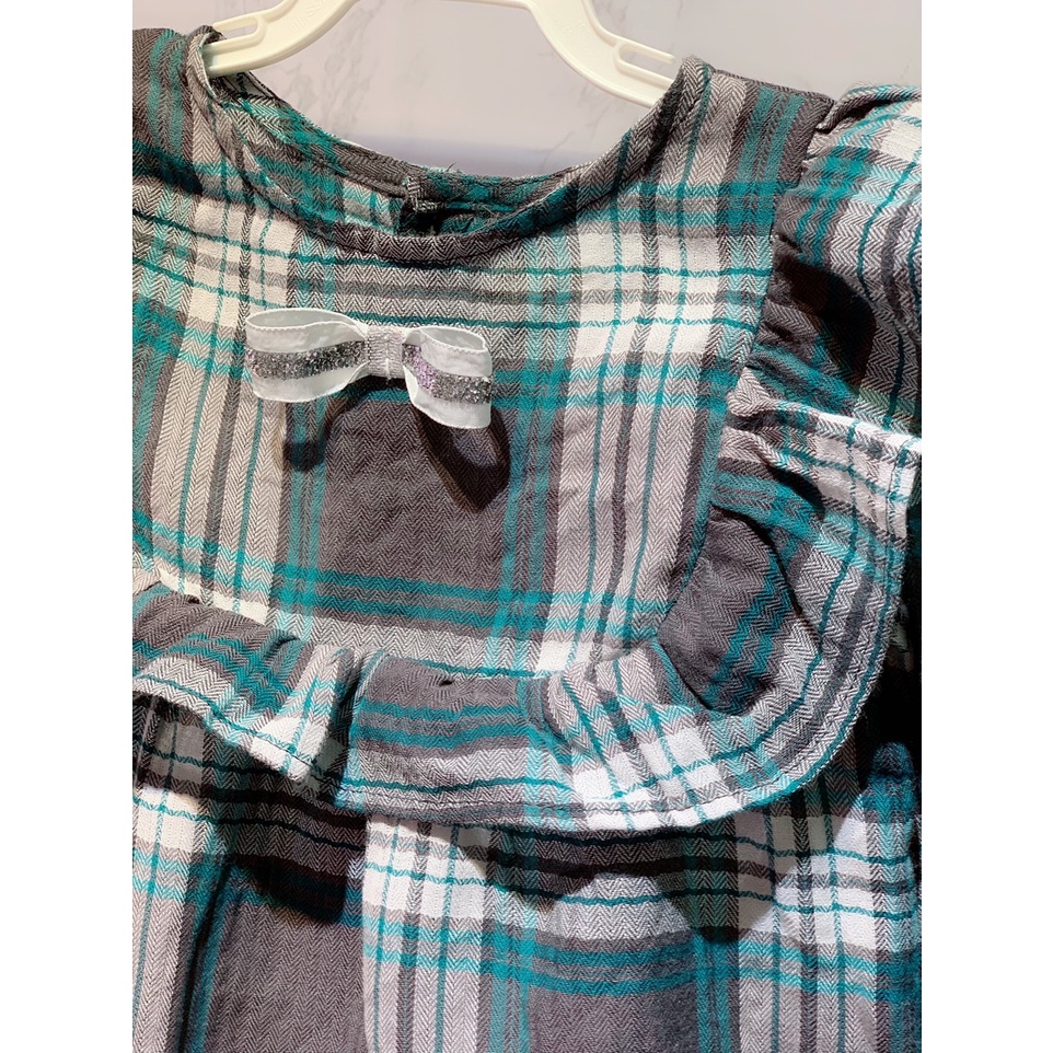 Váy đầm tay dài cho bé Lennco hoạ tiết kẻ caro siêu xinh