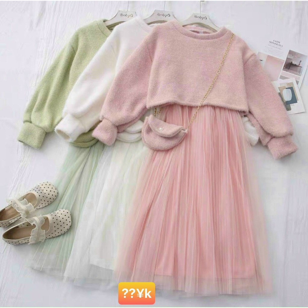 Áo Lông Cổ Tròn Tay Dài💥𝑭𝑹𝑬𝑬𝑺𝑯𝑰𝑷💥Áo Kiểu Nữ,LY STORE