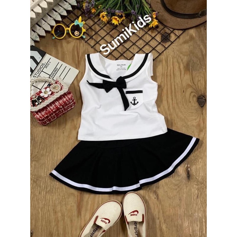 [Còn size 15-30kg] [SALE] Set váy thuỷ thủ của Sumikids cho bé gái