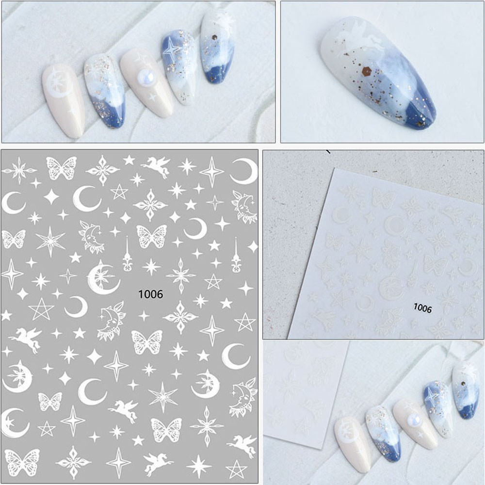 Sticker Dán Trang Trí Móng Tay Hình Bướm 3D DIY