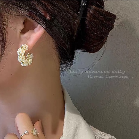 MOCHASHUBông Tai Đính Ngọc Trai Cao Cấp Sang Trọng Cho Nữ