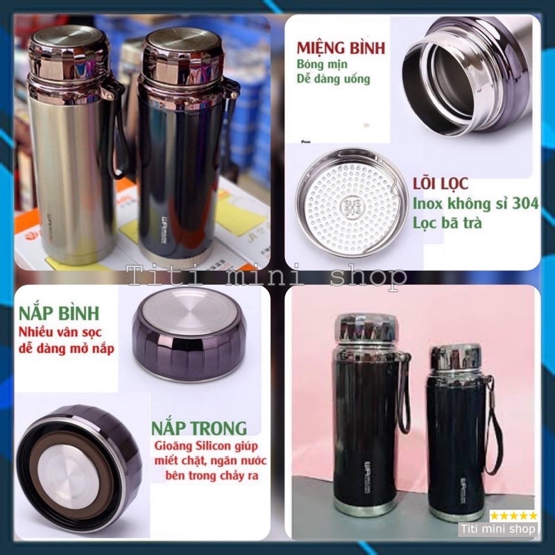 Bình giữ nhiệt inox hai lớp 304 cao cấp 1000ml