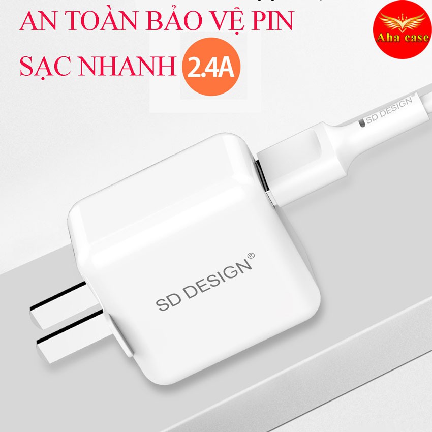 [Bán Chạy] Củ sạc Nhanh Chân Gập 90 độ C77s SD Design - Chip thông minh tự ngắt chống cháy, phù hợp nhiều dòng máy