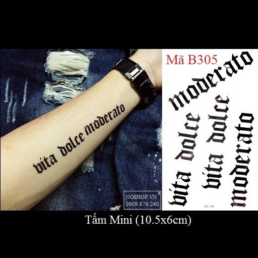 Xăm dán tattoo chữ B305