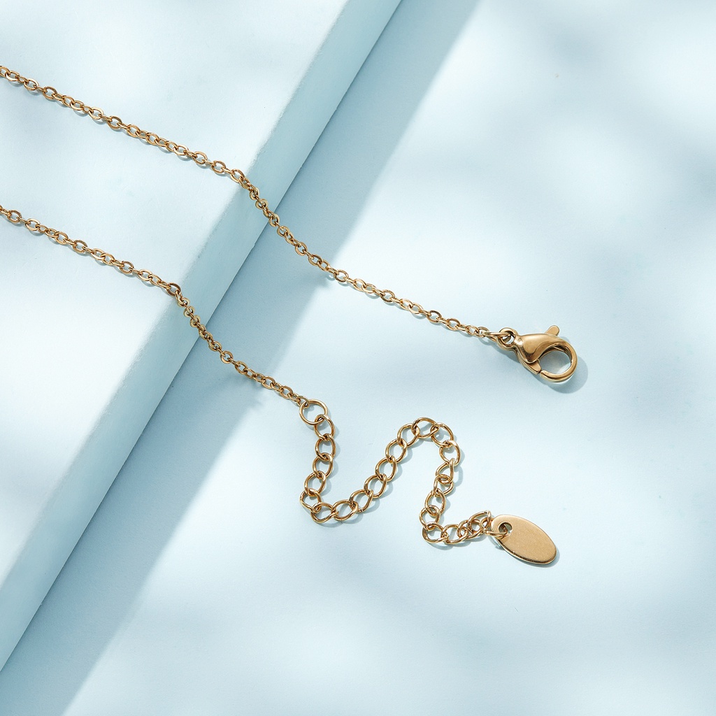 Bamoer Dây Chuyền Hai Lớp Đính Đá Zircon Mặt Trăng Và Ngôi Sao