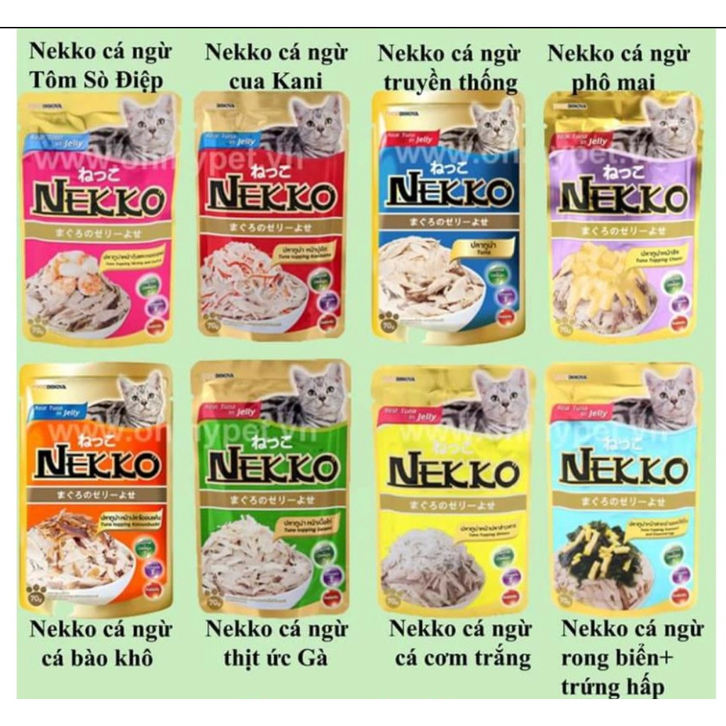 (Bình tân)(Hada petshop) Pate Nekko cho mèo đủ vị gói 70g