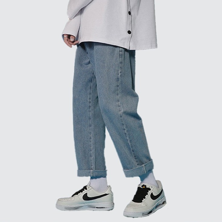 Quần Jean Suông Unisex N7 Basic nam nữ ống rộng oversize thời trang Ulzzang