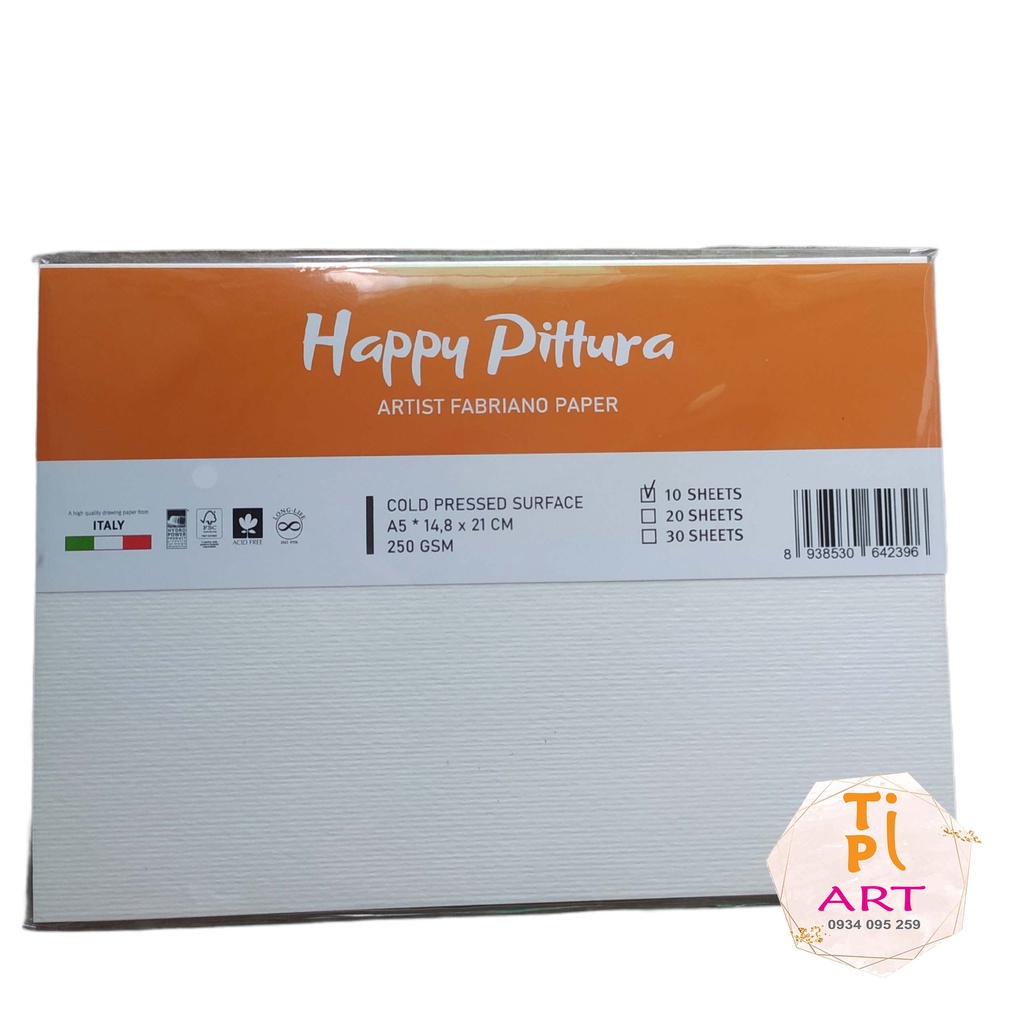Giấy vẽ màu nước Happy Pittura A5/A4 250gsm