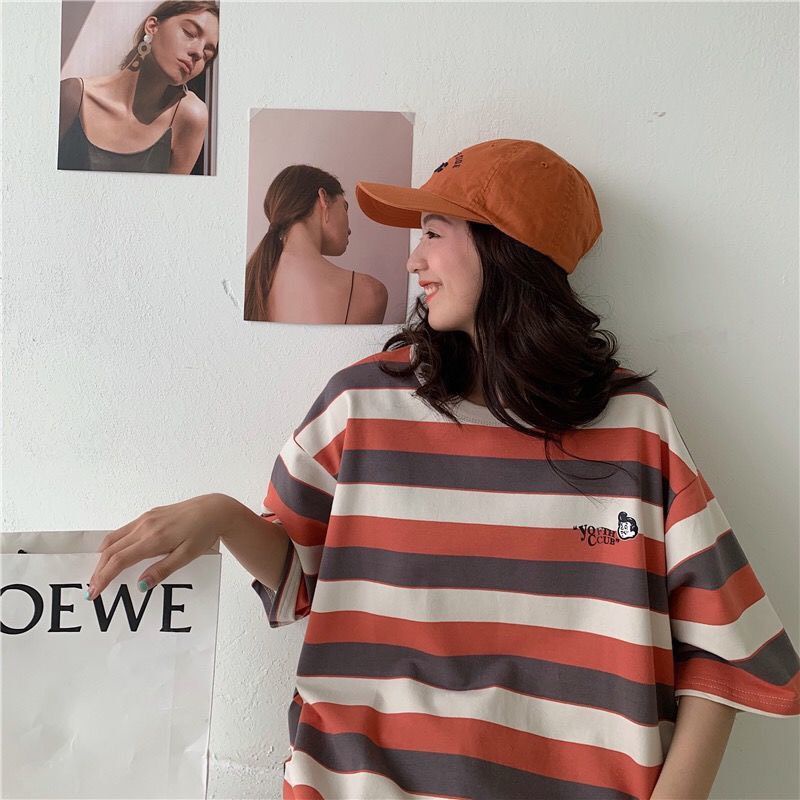 : Áo thun kẻ cậu bé AM chất thun cotton dầy mát, kẻ 2 màu, in logo cậu bé, màu đẹp chuẩn, dầy dặn..