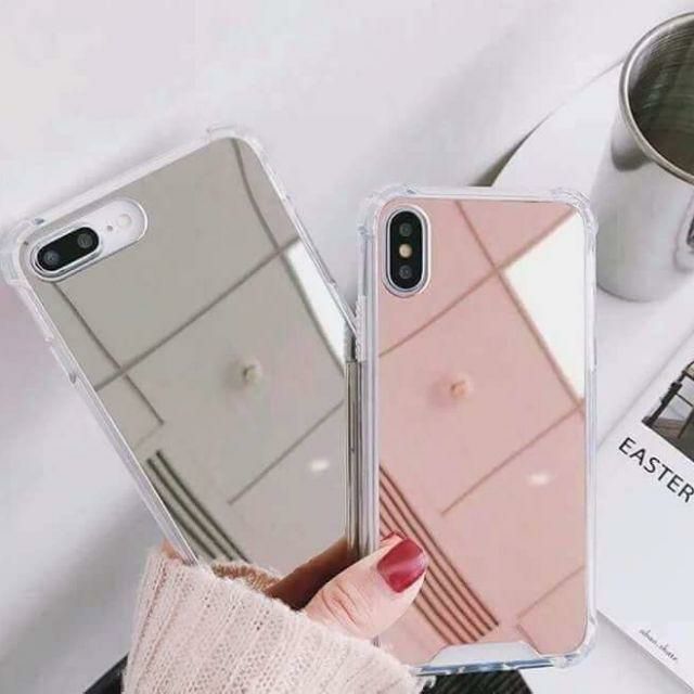 ( Xả hàng) Ốp Gương Soi Iphone Xs Max Vàng Hồng
